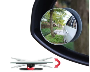 Ampper Blind Spot Mirror, 2" round HD Glass Frameless Convex Rear View Mirror - Picture 1 of 9