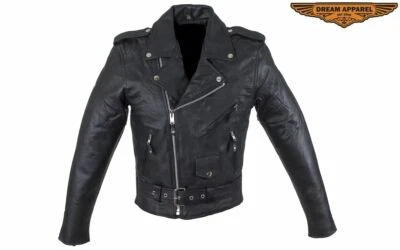 Men's Classic Motorcycle Jacket with Quilted Lining - Image 1 of 4