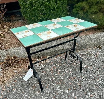 Arts & Crafts Wrought Iron Table with Tiled Top - W7785 - Image 1 of 4