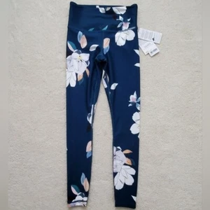 NWT Athleta Teal Floral Elation 7/8 Athletic Leggings szXXS - Picture 1 of 16