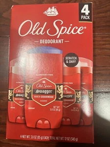 Old Spice Swagger Aluminum Free Deodorant Scent of Cedarwood 3oz 4 Pack Men New - Picture 1 of 2