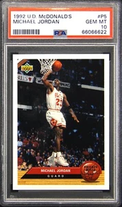 1992 Upper Deck McDonald's #P5 Michael Jordan PSA 10 Gem Mint New Slab - Picture 1 of 2