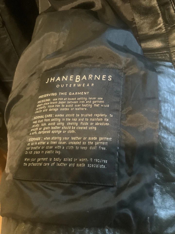 Jane Barnes 男式 3/4 长度皮大衣限量款式和尺寸, — 第 1/4 张图片