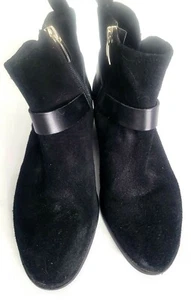 Essex Lane Negro Gamuza Cuero Botines Zapatos Talla 6 M - Imagen 1 de 8