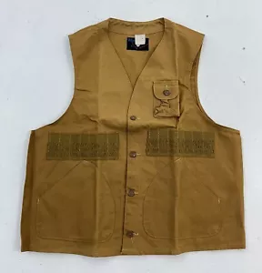 Deadstock VTG Blue Bill Red Head Hunting Vest Skeet Shooting Brown Canvas Mens L - Picture 1 of 3