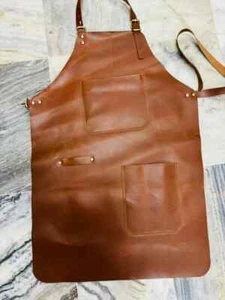 Schürze Leder Koch Metzger Kochen Grill Holzbearbeitung 100% Schweißen Schmie... - Bild 1 von 7