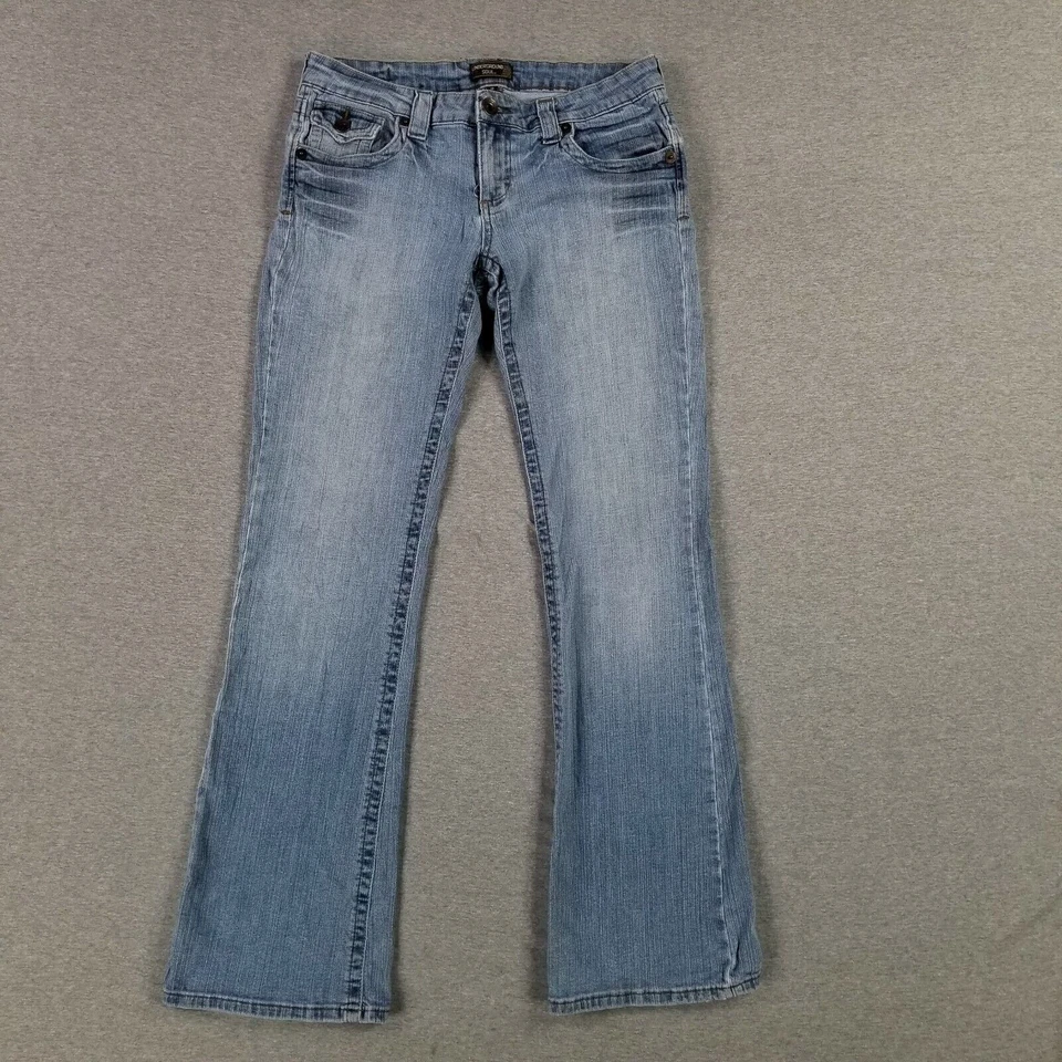 Vintage Underground Soul Size 9 Low Rise Flare Leg Jeans Flap Pockets 2000s - Image 1 of 4