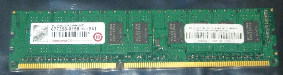 1x 4GB TRANSCEND DDR3 RAM 1066MHz PC3-8500E 240-pol. CL7 2Rx8 ECC TS512MLK72V1N - Bild 1 von 1