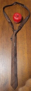 Wembley Brown Zebra Stripe Dotted Boy's Skinny Tie - Picture 1 of 2