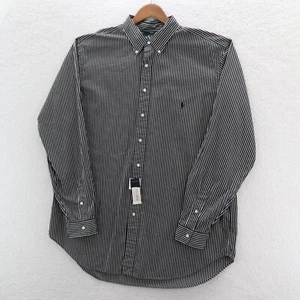 VTG Polo Ralph Lauren Shirt Men's XLT Black White Classic Fit Striped Preppy - Picture 1 of 11