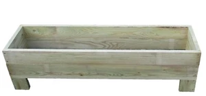 Long Garden Wooden Planter Trough Veg Wood Flower Boxes READY MADE - Picture 1 of 5