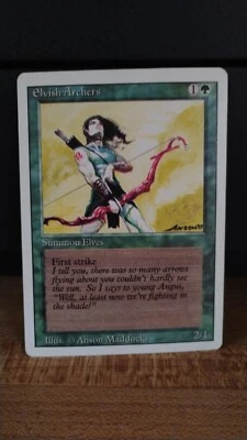 ELVISH ARCHERS Summon Elves MTG Magic the Gathering Collector Trading Card - Image 1 of 2