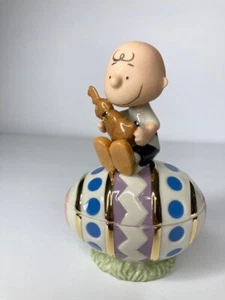 Lenox Peanuts Charlie Brown Easter Egg Box, Covered Candy Dish, NIB - Picture 1 of 10