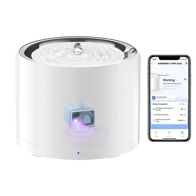 PETKIT EverSweet 3 Pro 1.35L Fuente de Agua para Mascotas - Inalámbrica Bomba UV-C Control de Aplicación Foto 1 de 4