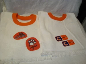 Toalla de té hecha a mano/toalla de té hecha a mano de los tigres de la Universidad de Clemson babero para niños/bebé - Imagen 1 de 4