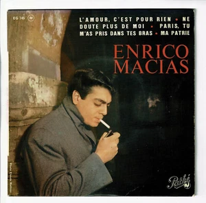 Enrico MACIAS Disque 45T 7" EP L'AMOUR C'EST POUR RIEN Cigarette PATHE 745 - Imagen 1 de 3