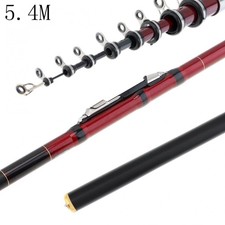 Carbon Fiber Spinning Fishing Rod Telescopic Carp Rock Rod Hand Sea Pole 5.4M