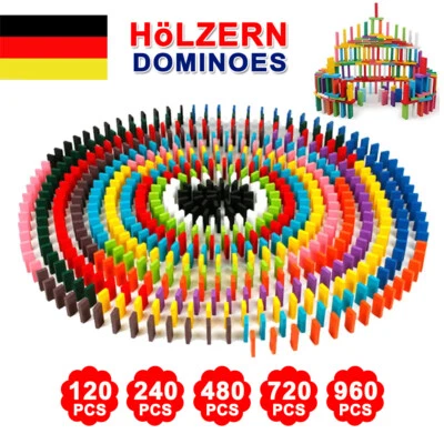 MARKENLOS Farbige Hölzern Dominosteine, Frühes Lernen Spiel, Lehrreich Kinderspielzeug