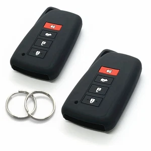 2Pcs Black Silicone For Lexus RX NX 250 GS IS RC300 4 Buttons Key Fob Cover - Picture 1 of 6