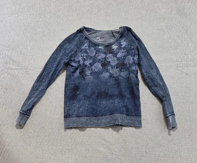 Style&co. The Essential Sweatshirt Womens PS Blue Floral Round Neck Long Sleeve - Image 1 of 4