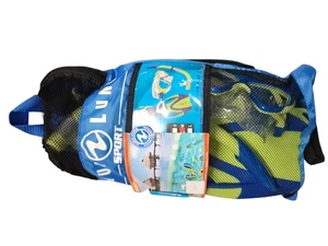 Aqualung Urchin Set Maske Schnorchel Flossen hellgrün hellblau Größe M Jugend - Bild 1 von 2