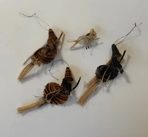 Handarbeit Ornamente Weihnachten gewebt Rosshaar Volkskunst Hexe Schneemann Chile - Bild 1 von 10