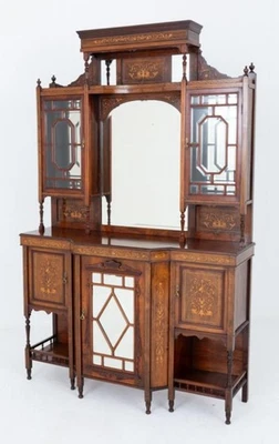 Victorian Side Cabinet Sideboard Marquetry 1890 - Image 1 of 4