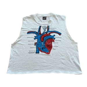 vintage heart anatomy shirt large cropped/altered kurt cobain - Picture 1 of 9