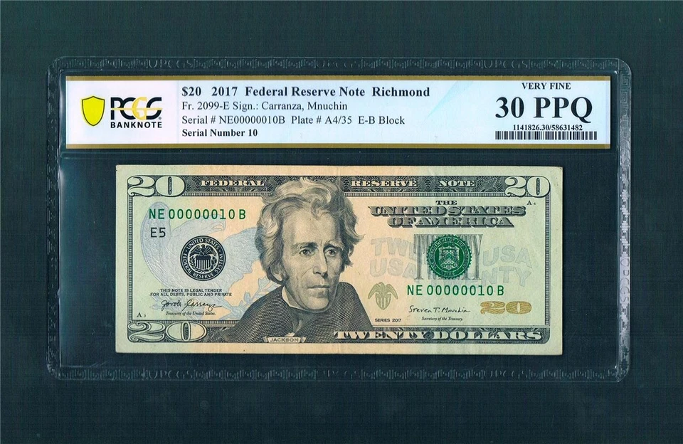 $20.00 2017  VERY LOW#(NE00000010B) FRN Richmond FANCY~Brand NEW PCGS-30PPQ.!! - Image 1 of 1