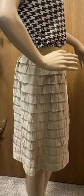 Piazza Sempione Skirt Beige Women Knee Length Elastic Waste Side Zip Sz 44 IT - Image 1 of 4