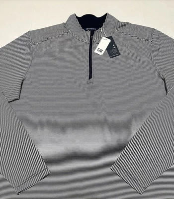 Cutter & Buck CB 1/4 Zip Pullover Men’s Size 2XL Long Sleeve Stretch Blue Stripe - Image 1 of 4