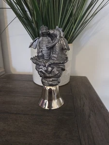 Michael Ricker 1999 Pewter Dragon Brass Bell Kathy & Joe 5.5" Numbered 3/750 - Picture 1 of 6