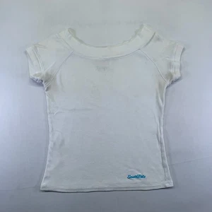 Y2k Southpole T Shirt Womens Large White Short Sleeve Crew Scoop Neck Top Grunge - Picture 1 of 14