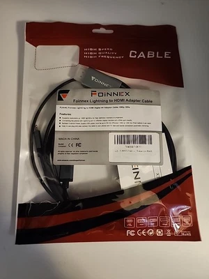 Foinnex Lightning to HDMI Adapter • HDMI Cable for iPhone to TV • Plug N Play 6' - Image 1 of 4