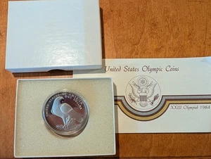 1984-S Olympic Silver Dollar Commemorative Proof in Original Mint Pkg w/COA - Picture 1 of 4