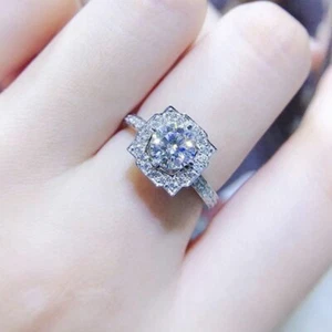 925 Sterling Silver Square Cubic Zirconia Ring Fashion women's jewelry Gift - Picture 1 of 6