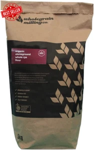 Organic Stoneground Whole Rye Flour, 5KG, Low Gluten, Nutty Flavor - Picture 1 of 12