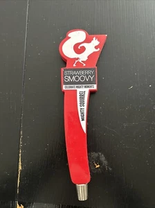 Mighty Squirrel Beer Tap Handle Strawberry Smoovy Approx 11” Massachusetts! - Picture 1 of 6