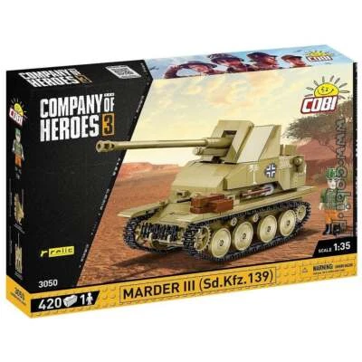 Cobi 3050 1:35 Company of Heroes 3 Marder III Sd.Kfz.139 Military Kit 420 Pieces - Image 1 of 4