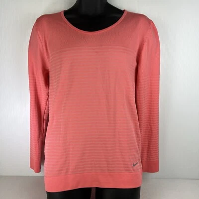 Nike Dri-Fit Manga Larga Rayas Ropa Activa Camiseta Mujer M Rosa 46/67 Foto 1 de 4