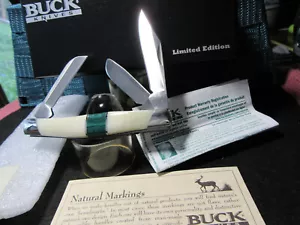 Buck Limited Edition 2008, 301 Stockman. Smooth White Bone / Malachite. MIB - Picture 1 of 12