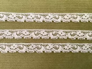 1/2" Heirloom White Scalloped English Cotton Lace Vintage #100001 Doll Clothing - Picture 1 of 5