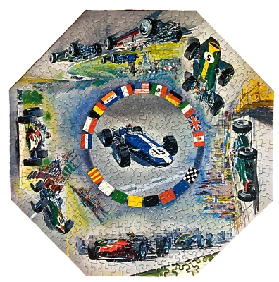 COMPLETE VTG SPRINGBOK OKTA PUZZLE, GRAND PRIX, HUGH LAIDMAN, 500 PC F28 - Image 1 of 4