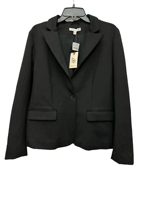 Blazer Sincerely Jules Botón Único Talla XL Negro Muesca Cuello Bolsillos Nuevo con Etiquetas Foto 1 de 4