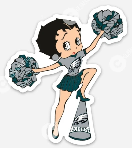 PHILADELPHIA EAGLES CHEERLEADER MAGNET - Eagles Betty Boop NFL Football Hurts Cover