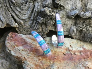 Purple Chariote Lapis Gemstone Micro Inlay J Hook Sterling Silver Earrings AA5 - Picture 1 of 10