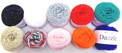 Woolyhippo Dazzle DK  Glitter  Sparkly Yarn Acrylic Polyester 25g craft ball - Image 1 of 2