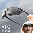 VAWiK VA830 Smoke & Silver Tactical Glasses Black for Gun Firing 10 Pair