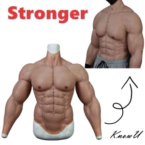 Enhanced Edition Silicone Muscle Suit Fake Muscle Chest For Cosplay Movie Props - Picture 1 of 16