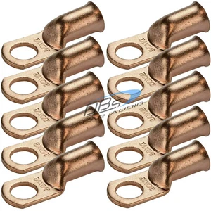 10 2/0 Gauge 1/2" Hole OFC Copper Ring Terminal 00 GA M12 Lug Battery Connector - Picture 1 of 3